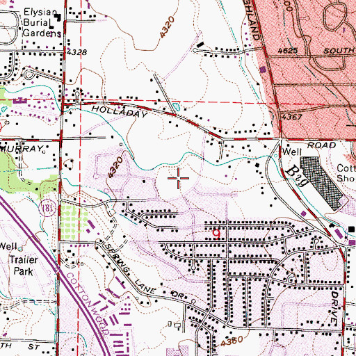 Topographic Map of Holladay Grove, UT