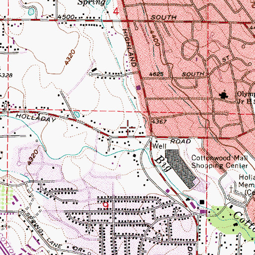 Topographic Map of Holiday Center Addition, UT