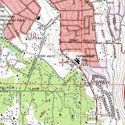 Topographic Map of Holladay Edgehill, UT