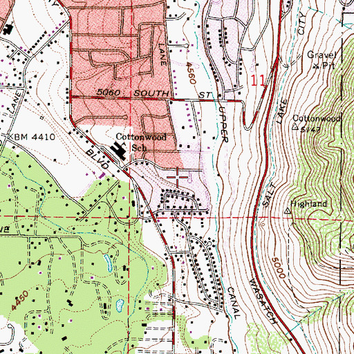Topographic Map of Blue Spruce Heights, UT