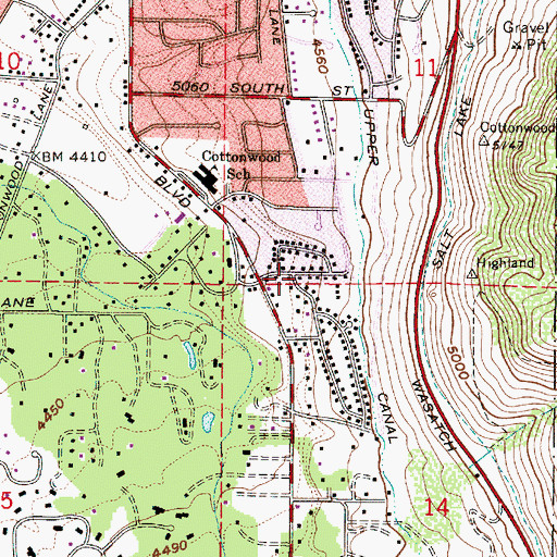 Topographic Map of Holladay Highlands, UT