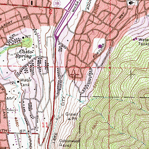 Topographic Map of Oakcliff Park Two, UT