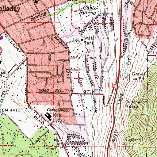 Topographic Map of Old Colony, UT