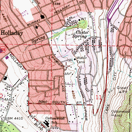 Topographic Map of Wander Village, UT