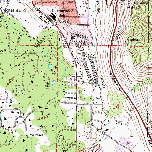 Topographic Map of Heather Circle, UT