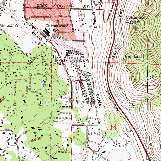 Topographic Map of Holladay Highlands Three, UT