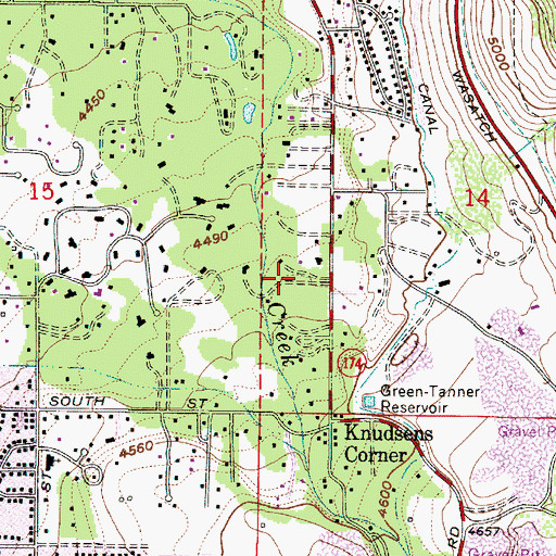 Topographic Map of Shady Brook Estates, UT