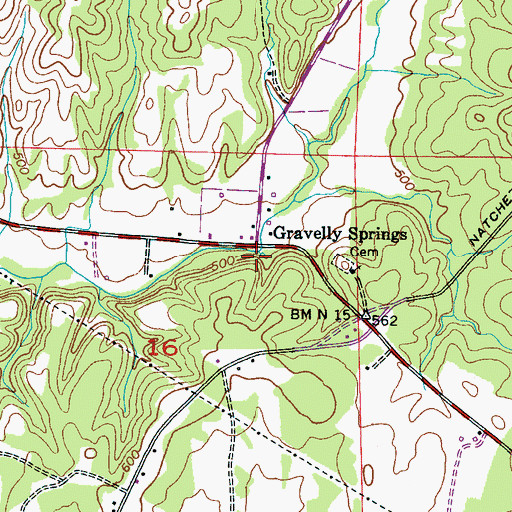 Topographic Map of Gravelly Springs, AL