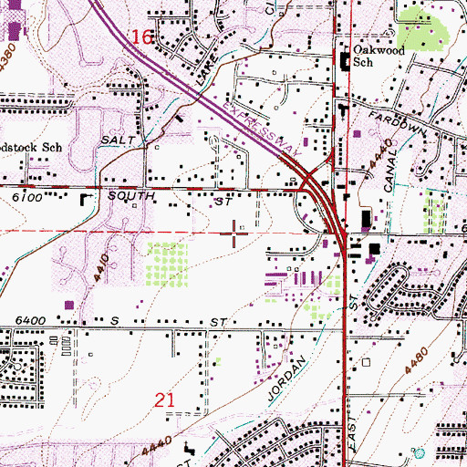 Topographic Map of Tall Oaks, UT