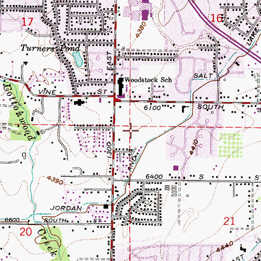 Topographic Map of Woodstock Village, UT