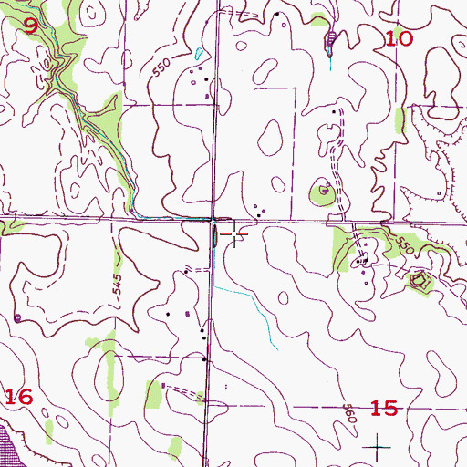 Topographic Map of Green Tree (historical), AL