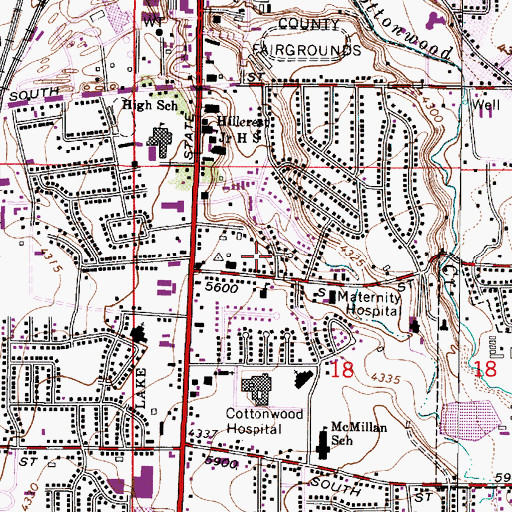 Topographic Map of Hillside Manor, UT