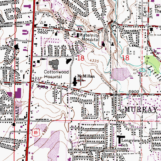 Topographic Map of McMillan Meadows, UT