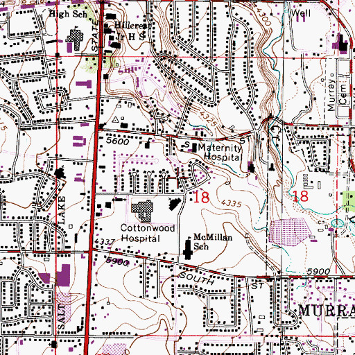 Topographic Map of Murray Heights East Addition, UT