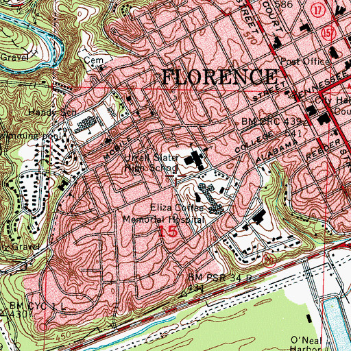 Topographic Map of Handy Museum, AL