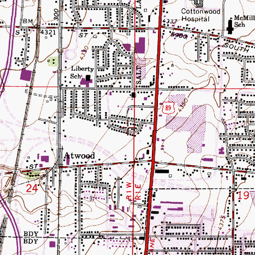 Topographic Map of Western Park, UT
