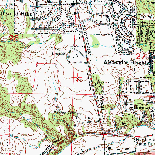 Topographic Map of Heathrow, AL