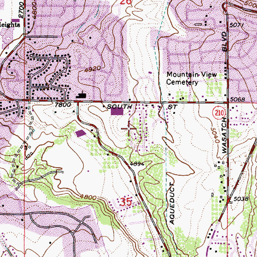 Topographic Map of Artists View Heights, UT
