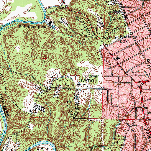 Topographic Map of Hibbett School, AL