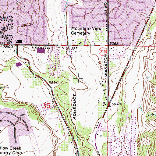 Topographic Map of Oak Creek Hills, UT