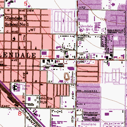 Topographic Map of Glendale Plaza, AZ