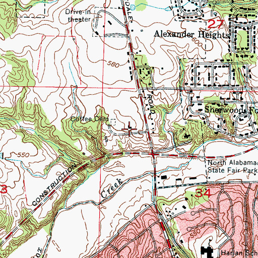 Topographic Map of Hickory Hill Plantation (historical), AL