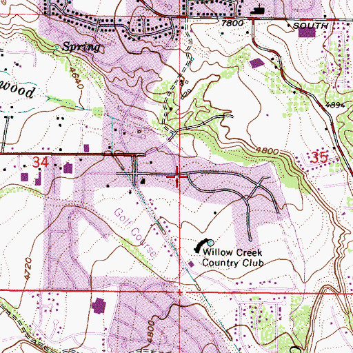 Topographic Map of Willow Creek, UT