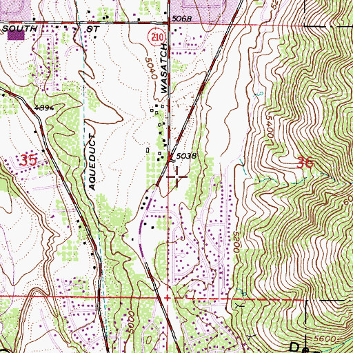 Topographic Map of Oak at Wasatch Place, UT