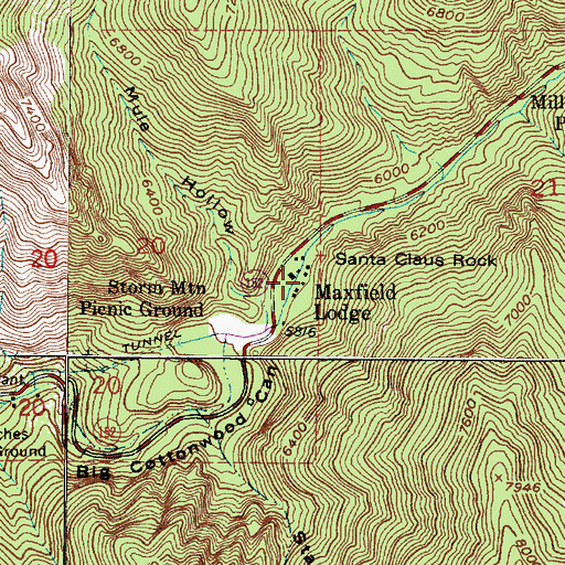 Topographic Map of Canyon Enterprises, UT