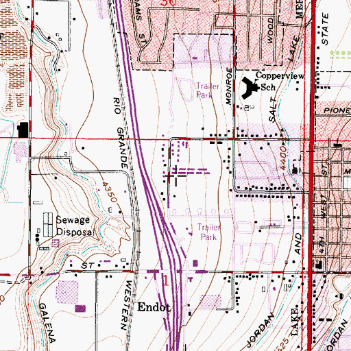 Topographic Map of Alamo Park, UT
