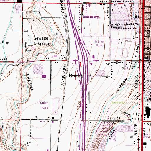 Topographic Map of Universal Industrial Park, UT