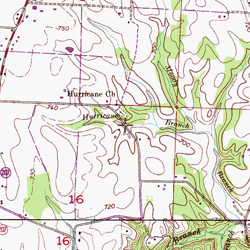 Topographic Map of Hurricane (historical), AL