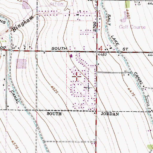 Topographic Map of Mountain View Estates, UT