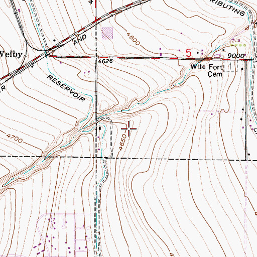 Topographic Map of Wescall, UT