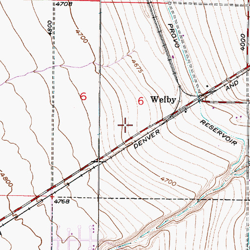 Topographic Map of Bingham Estates, UT