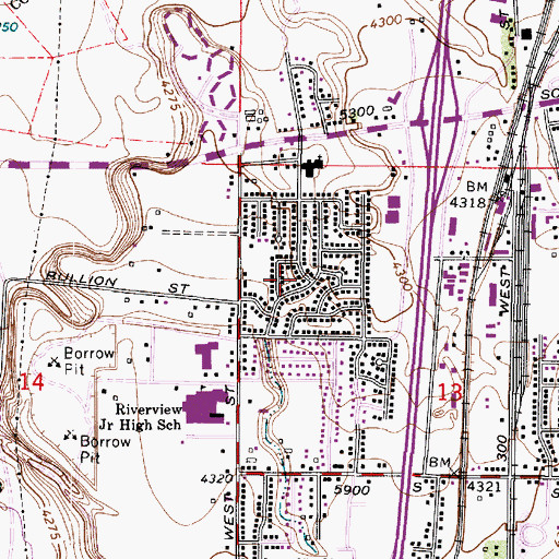 Topographic Map of Auburn Gardens, UT