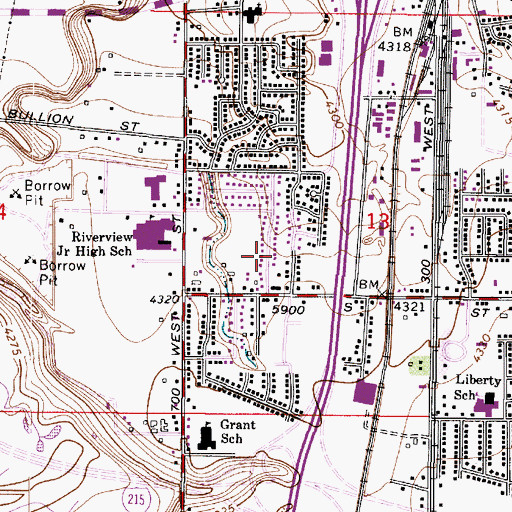 Topographic Map of Amherst Park, UT