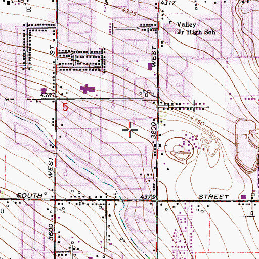 Topographic Map of Anderton Estates, UT