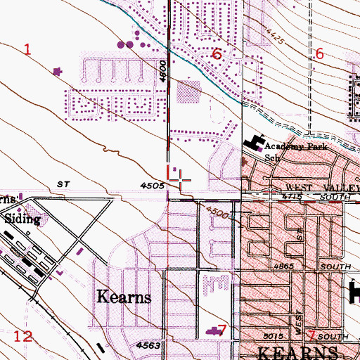 Topographic Map of Arlington Park, UT