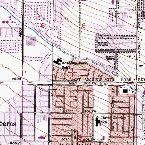 Topographic Map of Academy Park, UT