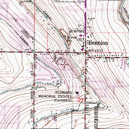 Topographic Map of Ben Air Estates, UT