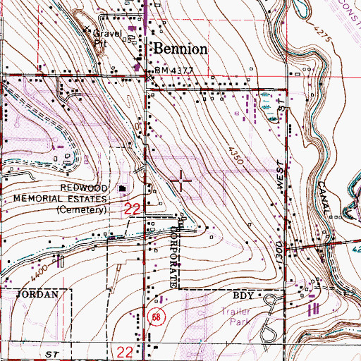 Topographic Map of Brookshire Estates, UT
