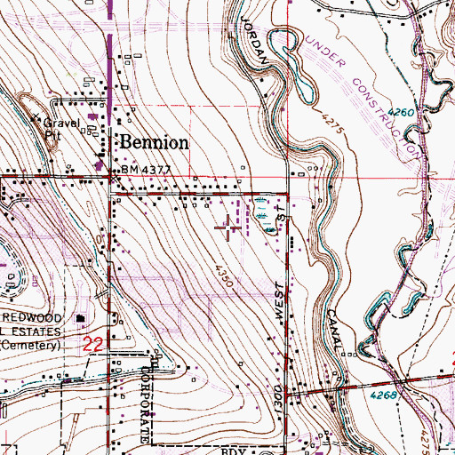 Topographic Map of Coral Heights, UT