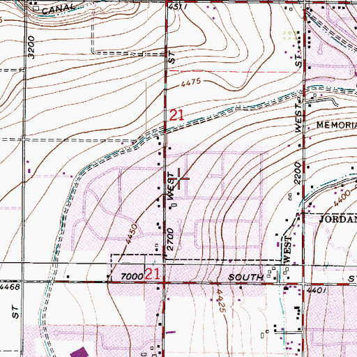 Topographic Map of Countryside Estates, UT