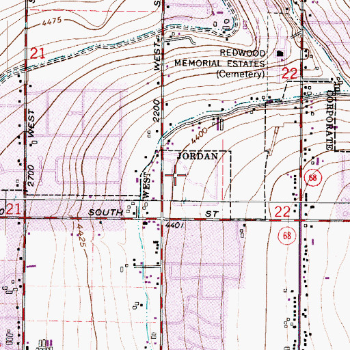 Topographic Map of Colonial Estates, UT