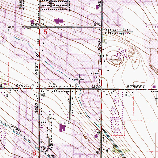 Topographic Map of Crestfield, UT