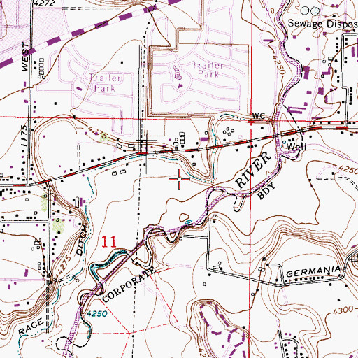 Topographic Map of Cloverwood, UT