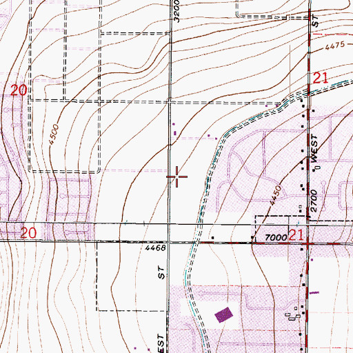 Topographic Map of Diamondville, UT