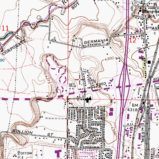 Topographic Map of Germania Gardens, UT