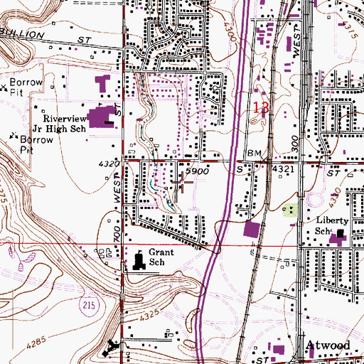Topographic Map of Greenwood Acres, UT
